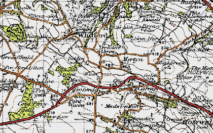 Old map of Saith ffynnon in 1947