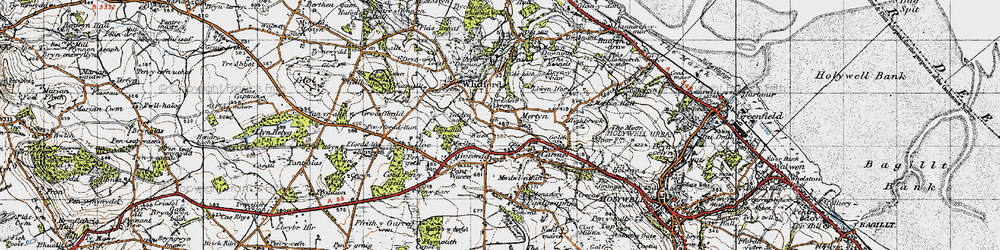 Old map of Saith ffynnon in 1947