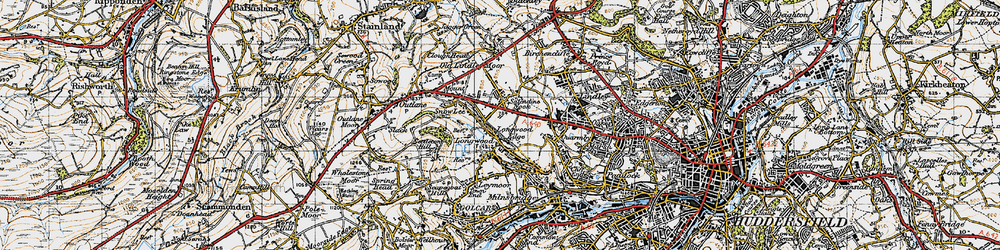 Old map of Salendine Nook in 1947