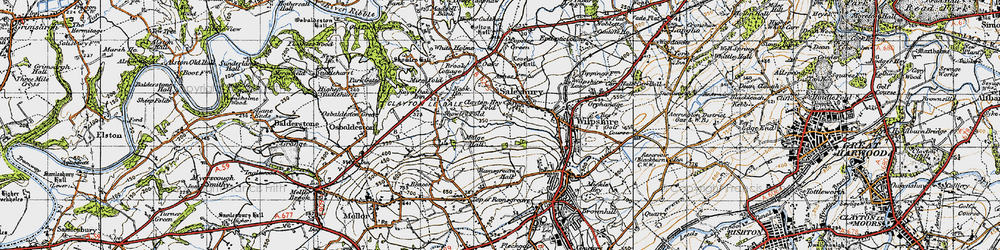 Old map of Salesbury in 1947