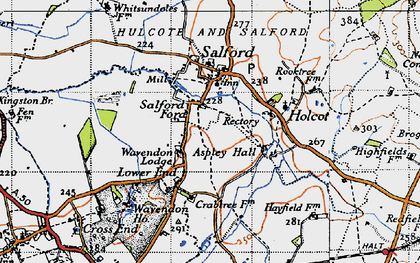 Old map of Salford Ford in 1946