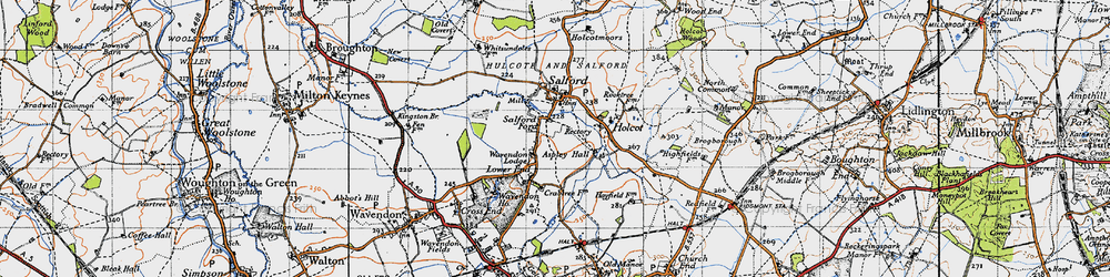 Old map of Salford Ford in 1946