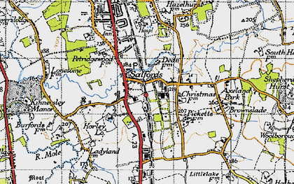Old map of Salfords in 1940