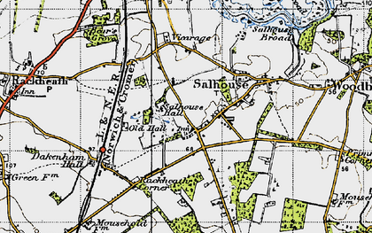 Old map of Bear's Grove in 1945