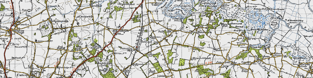 Old map of Salhouse in 1945