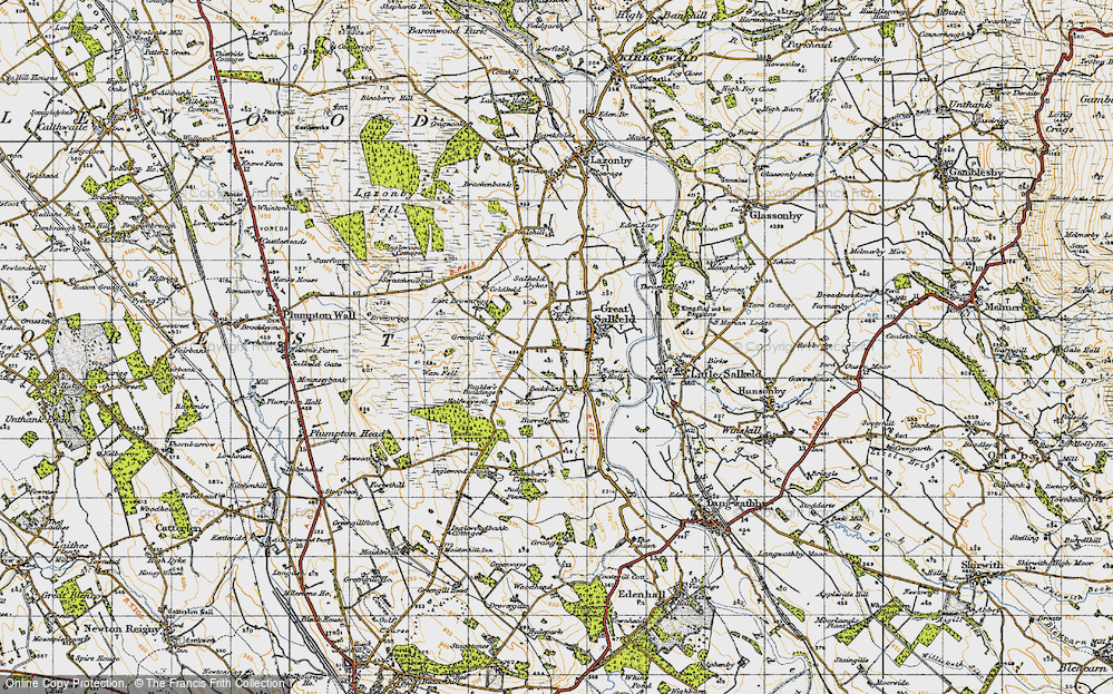 Old Map of Historic Map covering Wolfa in 1947
