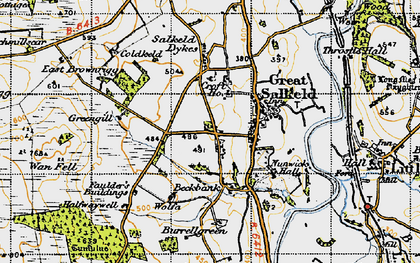 Old map of Burrell Green in 1947
