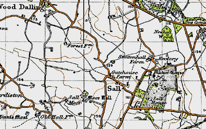 Old map of Salle in 1945
