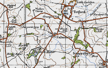 Old map of Salmonby in 1946