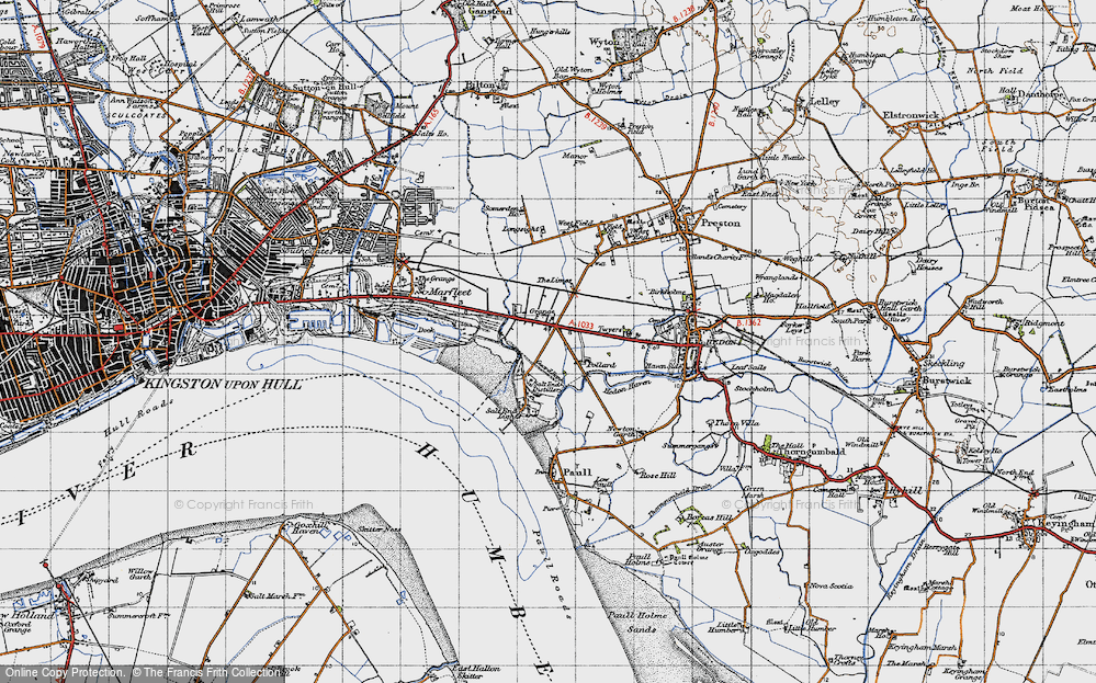 Old Map of Salt End, 1947 in 1947