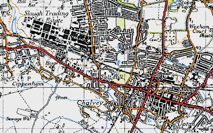 Old map of Salt Hill in 1945