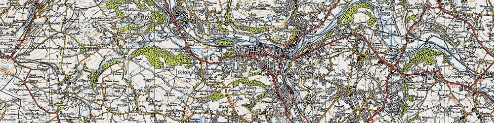 Old map of Saltaire in 1947