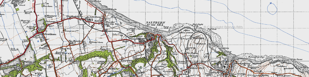 Old map of Saltburn-By-The-Sea in 1947