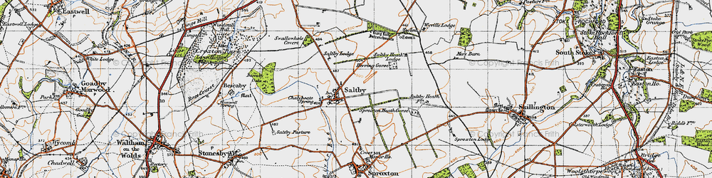 Old map of Saltby in 1946