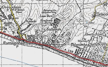 Old map of Saltdean in 1940