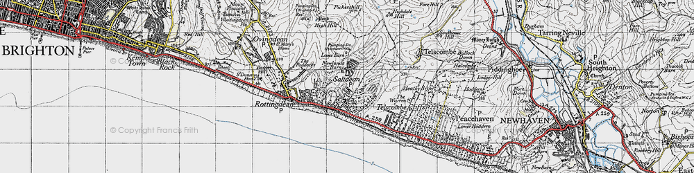 Old map of Saltdean in 1940