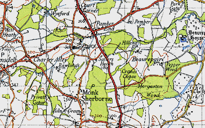 Old map of Salters Heath in 1945