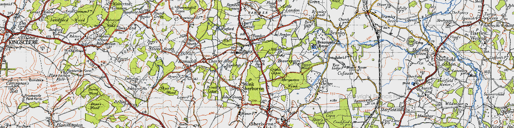 Old map of Salters Heath in 1945