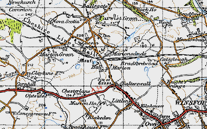 Old map of Bradford Wood Ho in 1947
