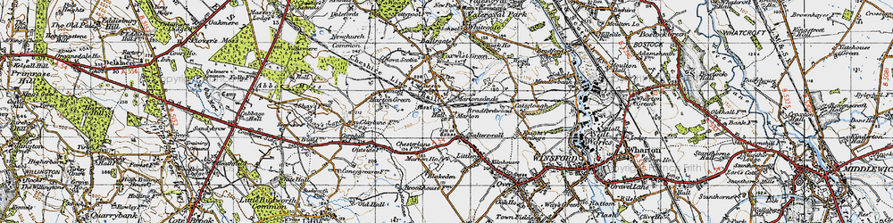 Old map of Salterswall in 1947