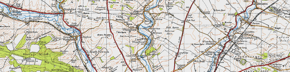 Old map of Salterton in 1940