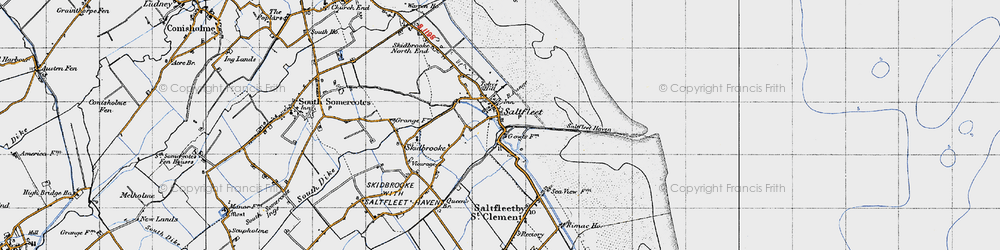 Old map of Saltfleet in 1946