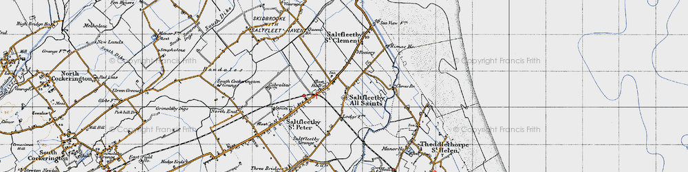 Old map of Saltfleetby All Saints in 1946