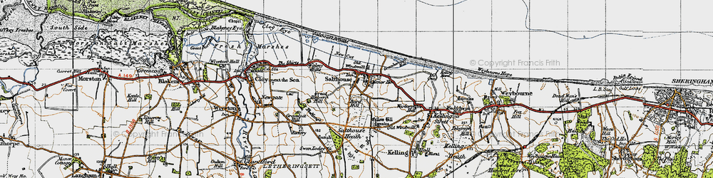 Old map of Salthouse in 1946