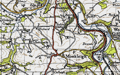 Old map of Annery in 1946