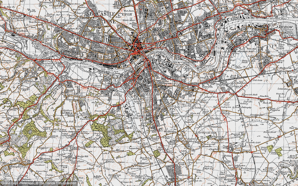 Old Map of Saltwell, 1947 in 1947