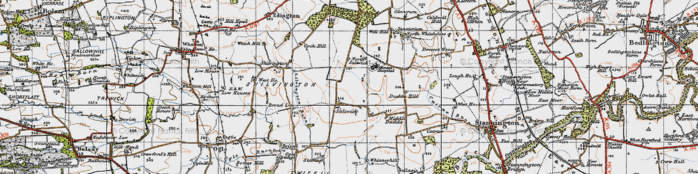 Old map of Broadlaw in 1947