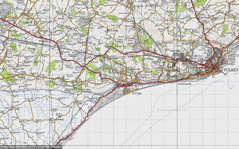 Old Map of Saltwood, 1947 in 1947