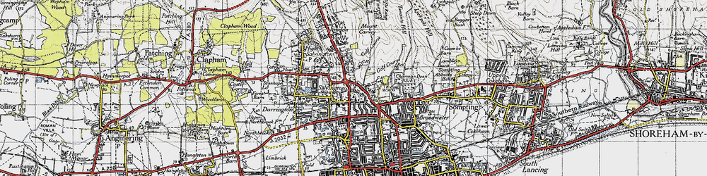 Old map of Salvington in 1940