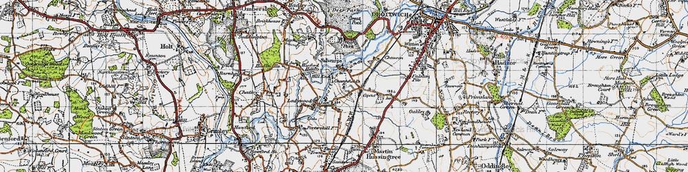 Old map of Salwarpe in 1947