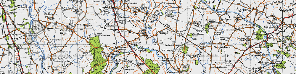 Old map of Sambrook in 1946