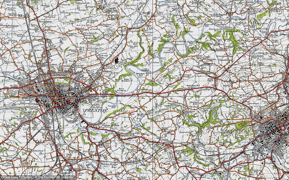 Old Map of Samlesbury, 1947 in 1947