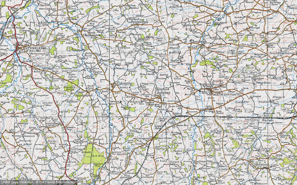 Old Map of Sampford Chapple, 1946 in 1946