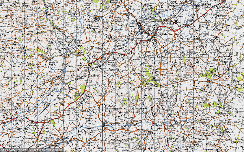 Old Map of Sampford Moor, 1946 in 1946