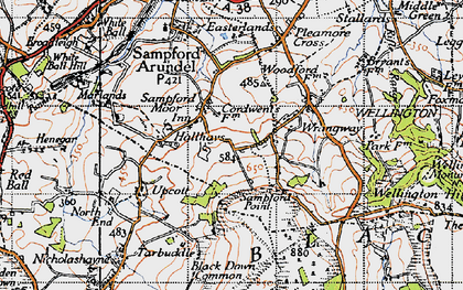 Old map of Sampford Moor in 1946