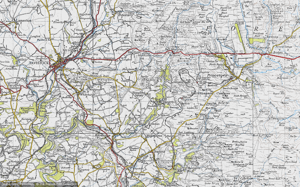 Historic Ordnance Survey Map of Sampford Spiney, 1946