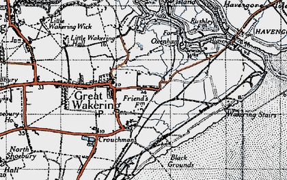 Old map of Black Grounds in 1945