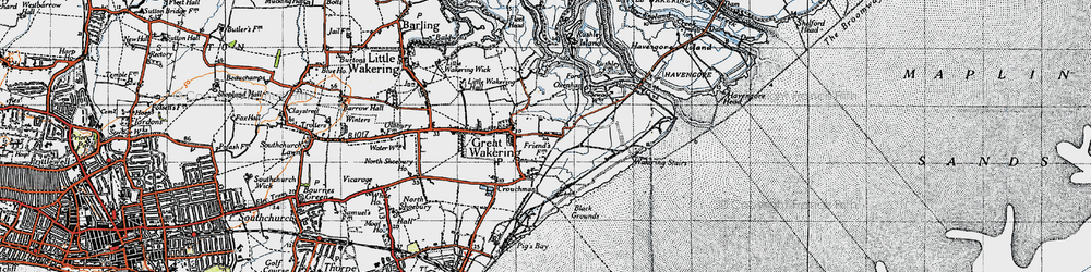 Old map of Samuel's Corner in 1945