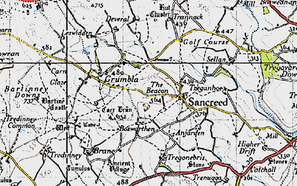Old map of Sancreed in 1946