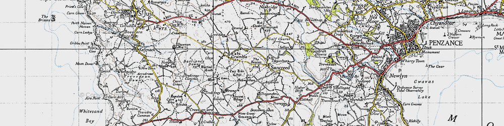 Old map of Anjarden in 1946