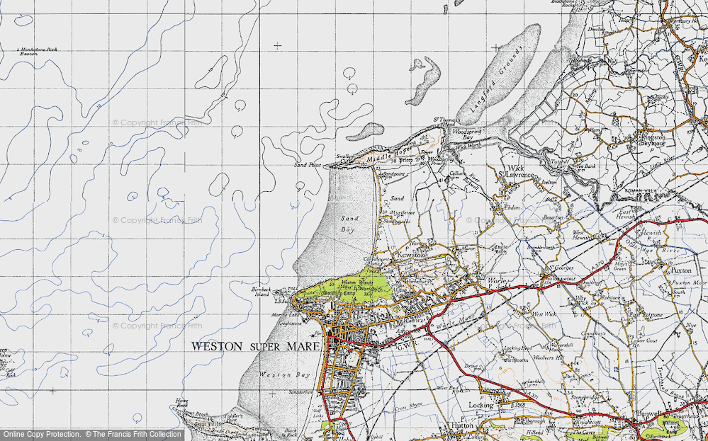 Old Map of Sand Bay, 1946 in 1946