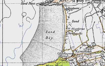 Old map of Sand Bay in 1946