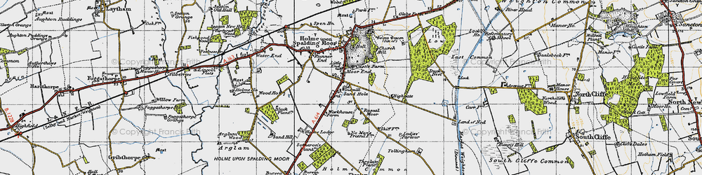 Old map of Sand Hole in 1947