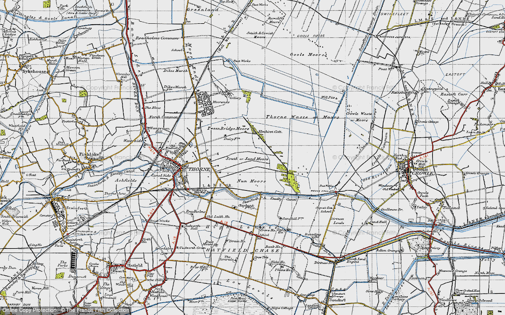 Old Map of Historic Map covering Stainforth & Keadby Canal in 1947