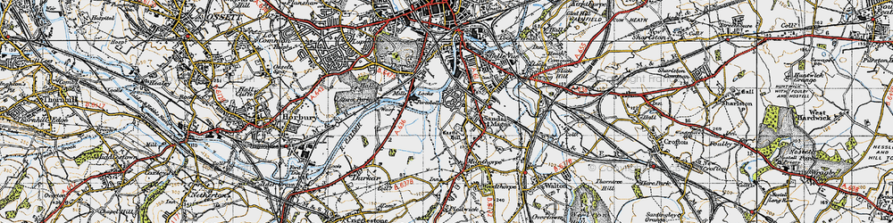 Old map of Sandal in 1947