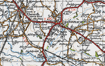 Old map of Sandbach in 1947